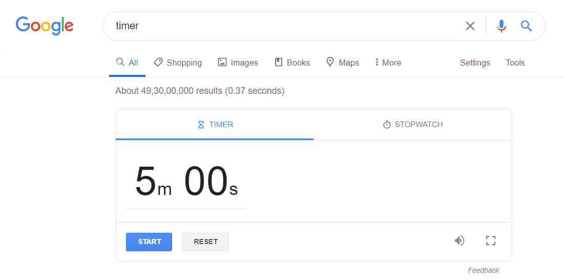 google timer 80 minutes